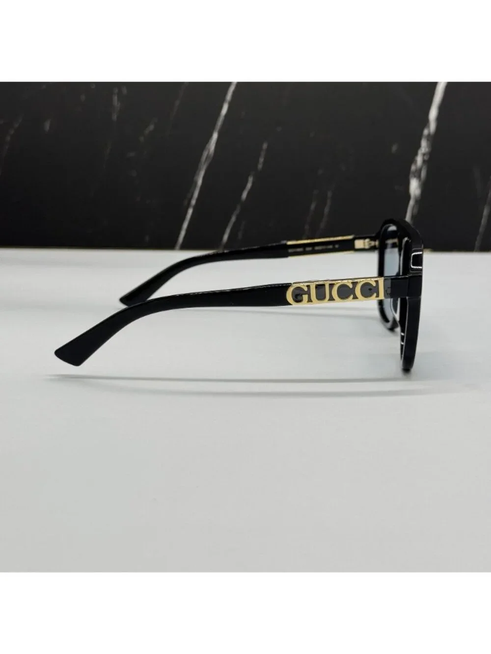 New Gucci GG1188S 004 Black Blue Unisex Aviator Sunglasses